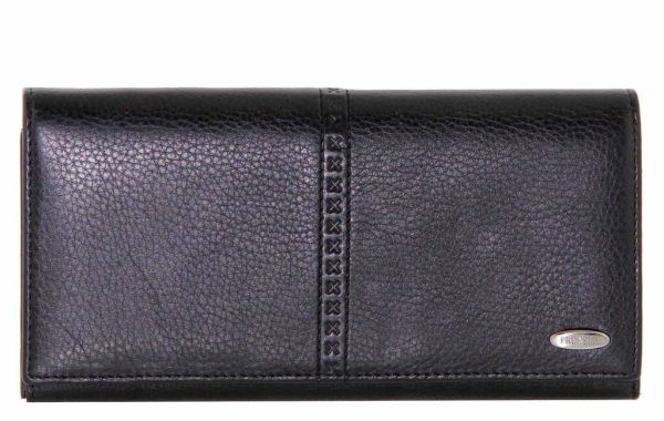 Women's leather wallet black Prensiti K 120-4503