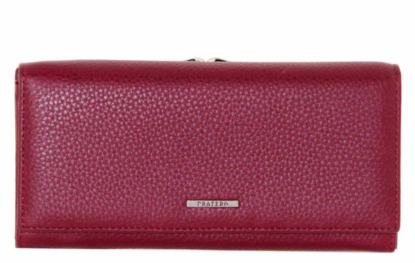 Women's leather wallet burgundy Pratero K 19-07-2
