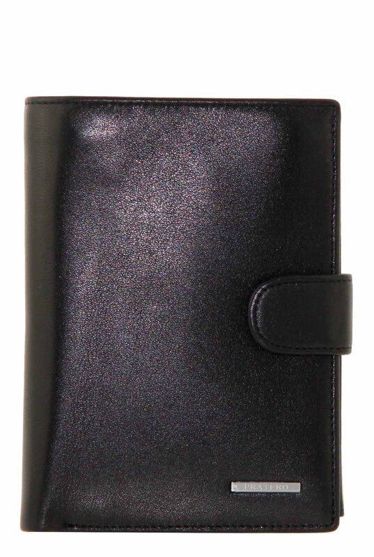 Wallet leather wallet black documents Pratero K 20907