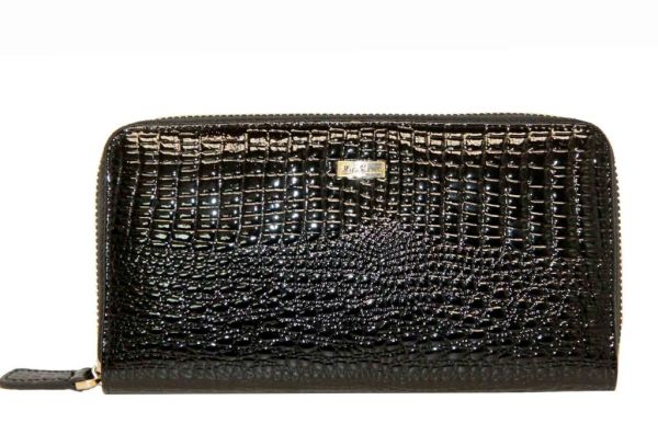 Black lacquered leather wallet Mario Veronni K 9046