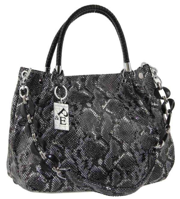 Large laser leather bag with chain on the shoulder Polina & Eiterou W 8057-40j