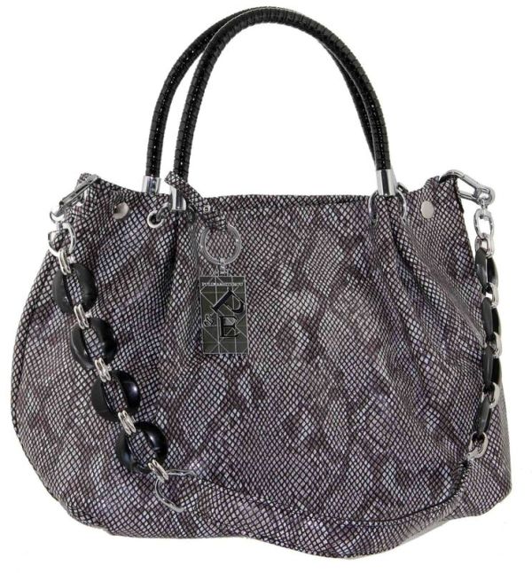 Large laser leather bag with chain on the shoulder Polina & Eiterou W 8057-41j