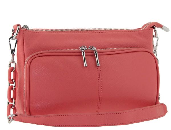 Red leather bag with pockets Polina & Eiterou W 8200-5j
