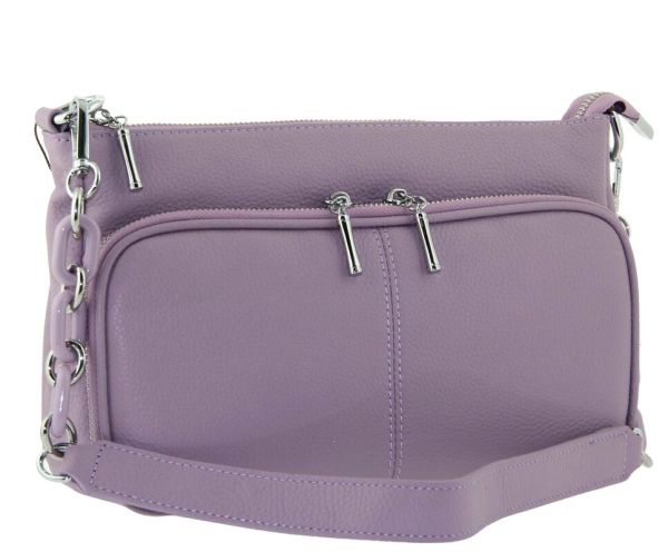 Leather bag with pockets lavender Polina & Eiterou W 8200-7j